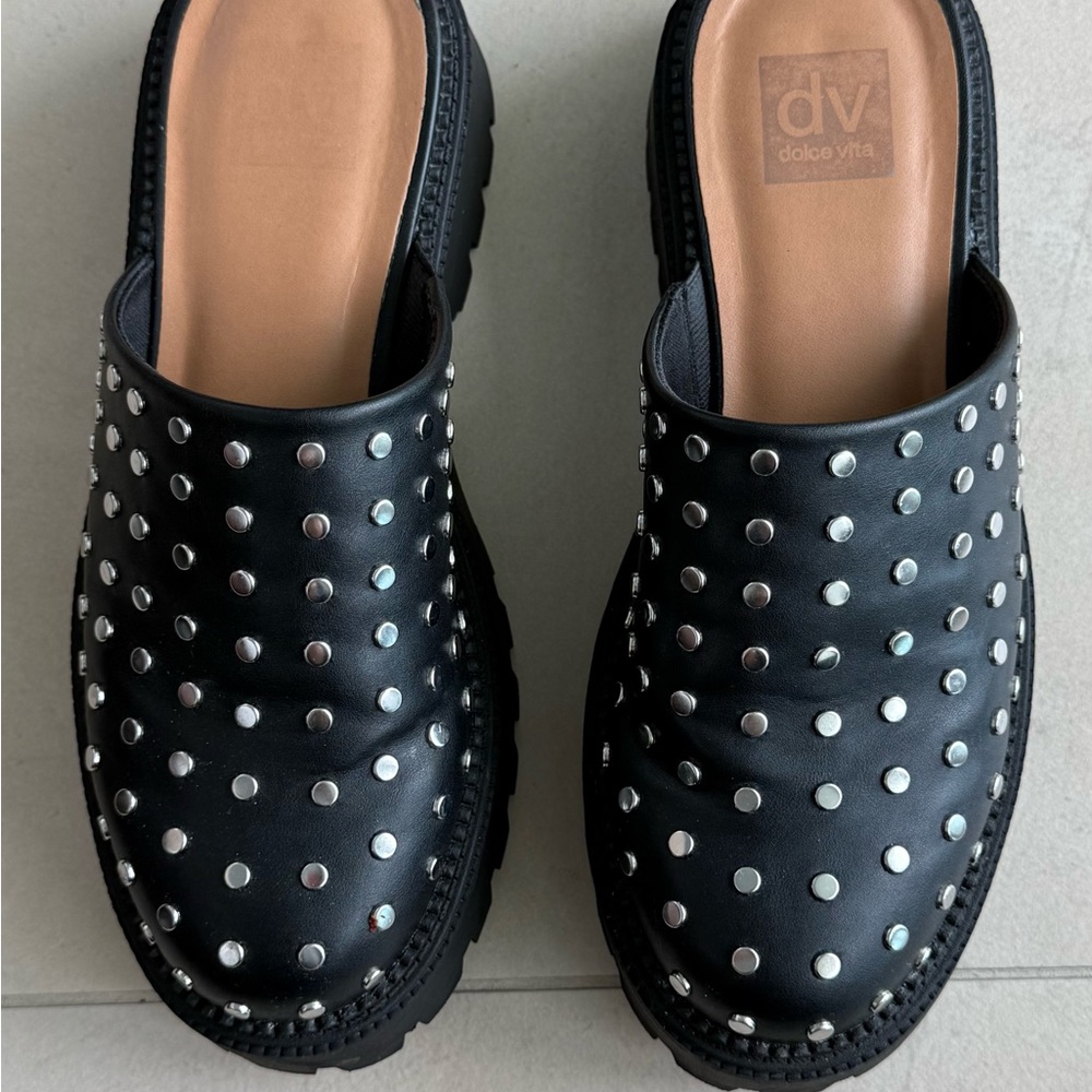 Dolce Vita Black Studded Mules